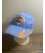  Harley-Davidson Motor Cycle blue hat with orange flames  - £14.73 GBP