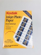 Kodak inkjet Photo Paper Micro-perforated For Ten Business Cards 20 Sheets - £7.76 GBP