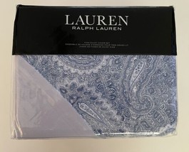 Ralph Lauren King Cotton Flannel Duvet Cover Set Bantry Paisley Blue Msr $ 350 - £85.28 GBP