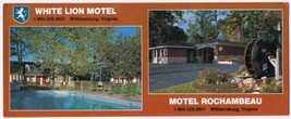 Postcard White Lion Motel Motel Rechambeau Williamsburg Virginia Long Card - £3.15 GBP