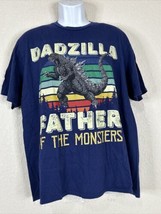 Dadzilla Father of Monsters Dark Blue Godzilla T Shirt Short Sleeve Men XL - $11.59