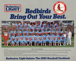 St. Louis Cardinals 1982 World Champs Bud Light Vintage Team Photo - £13.55 GBP