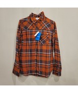 Columbia Womens Shirt S Red Plaid Gingham Flannel Button Up Long Sleeve New - £22.16 GBP