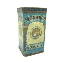 Antique 1920s Monarch Cocoa Tin 16 oz Art Deco Lion Hinged Lid Reid Murdoch &amp; Co - £23.76 GBP
