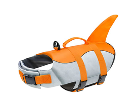 NEW Shark Dog Ripstop Life Jacket Safety Vest w/ Handle hi vis orange sz M 12 in - £11.98 GBP