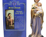 Catholic Saint Joseph With Baby Jesus Figurine Home Seller Kit With Pray... - $25.99