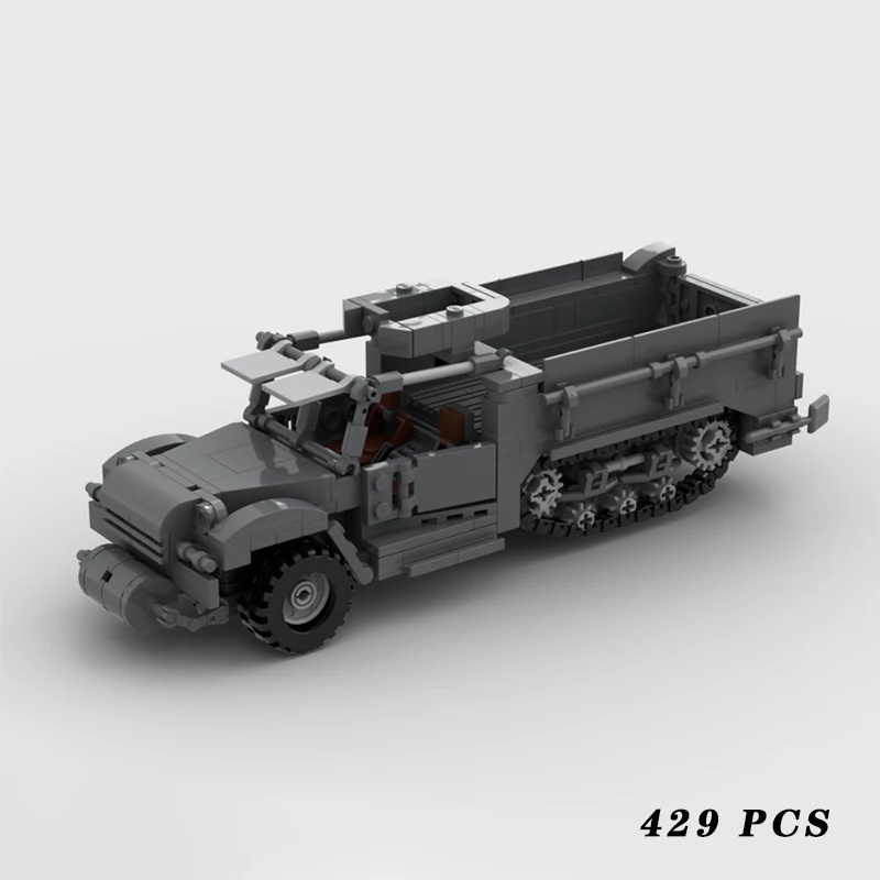 WW2 Military Equipment American M3 Half Track Armored Vehicle MOC Building Block - £58.41 GBP+