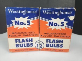 Lot of NOS Vintage Flash Bulbs Westinghouse No.5B Class M Original Box 8... - $12.99