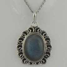 925 Sterling Silver Labradorite Handmade Necklace 18&quot; Chain Festive Gift PS-1981 - £29.36 GBP