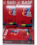 BASF Premium Quality 6 Hour T-160 Blank VHS Cassette Tapes Lot Of 3 - $17.58 CAD