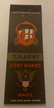 Vintage Matchbook Cover Matchcover Military US Army Fort Banks MA - £3.02 GBP