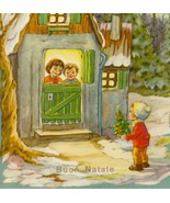 Little Boy Taking Christmas Tree to a House Vintage Christmas Postcard -... - $15.00