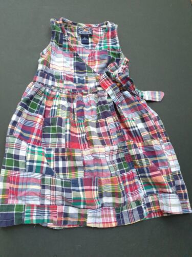 Primary image for American Living Girls Size 5 Summer Dress Plaid Madras Wrap Around 