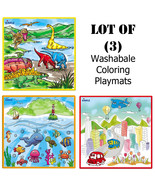 Set of (3) Large Washable Kids Coloring Play Mats with 36 Washable Markers - $512.25 MXN