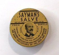1930s Dr TM Sayman&#39;s Salve Free Sample Tin Skin Healing Chapstick St Louis - £11.06 GBP
