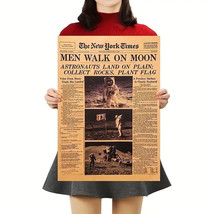Apollo 11 Moon Landing New York Times Vintage Kraft Paper Poster 14&quot; x 20&quot; NEW! - £6.23 GBP