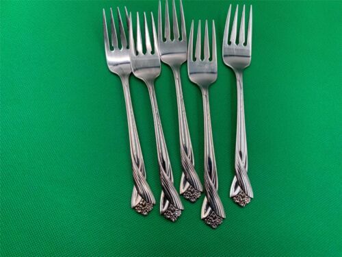 Set of 5 Oneida Stainless Steel KATRINA Salad / Dessert Forks - $34.99