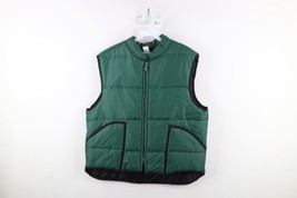 Vintage 70s Streetwear Mens XL Faded Work Mechanic Puffer Vest Jacket Gr... - $79.15