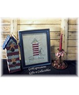 PRiMiTiVe Framed Stitchery Birdhouse&quot;GOD BLESS AMERICA&quot; - $18.95