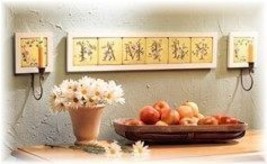 3 Pc Ceramic Tile Family Wall Plaque &amp; Sconce Set~BNIB - $14.95