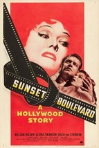 Sunset Boulevard William Holden Gloria Swanson 24x36 inch movie poster - £23.66 GBP