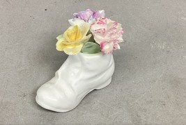 Vintage E&amp;R Gold Crown Fine Bone China Flowers In Boot Figurine Hand Pai... - $12.82