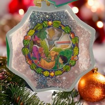 Vintage 90s Window Book Ornament Christmas The Star Nativity Holiday Met... - $14.83