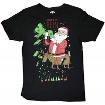 Holiday Time Santa Make It Rein Men Black Small T-Shirt NEW - £7.59 GBP