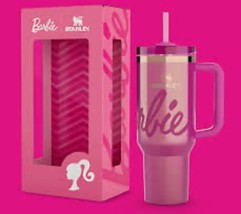 NEW NIB STANLEY Barbie Icon Pink Glitter 30 Oz Tumbler Cup FlowState Quencher - $85.00