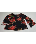 Vine &amp; Love Top Womens Medium Shirt Floral Pattern Casual Sz M - $17.52 CAD