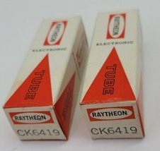 2 Vintage Raytheon CK6419 Electronic Tube Lot Rare USA NOS Original Box  - £38.99 GBP