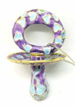 Enamel Cloisonne Baby Ornament (Pacifier, Purple) - £15.98 GBP