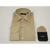 Men's Shirt Hankie CASILA Turkey Cotton Blend 501770-29 Tan Oxford Texture image 4