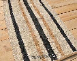Rug Runner 100% jute braided handmade reversible carpet rustic modern area rugs - £103.67 GBP