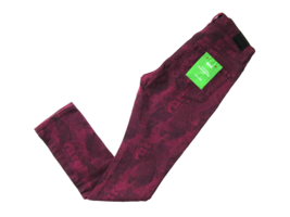 NWT BDG High Rise Cigarette Ankle in Beet Red Snakeskin Python Stretch J... - £17.39 GBP