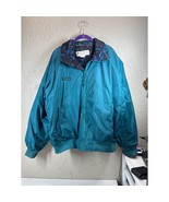 Columbia Jacket Teal Pink Purple Fleece Lining Vintage Mens Size 2XL Approx - $41.98 CAD