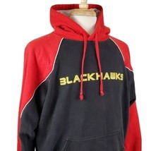 Chicago Blackhawks Hoodie Sweatshirt Pullover Large Poly Cotton NHL Blueline Red - £15.17 GBP