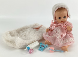 Vintage Ginnette Vogue Baby 8&quot; Doll 1950’s Originals Fuzzy Blanket Hat Rubber - $59.35