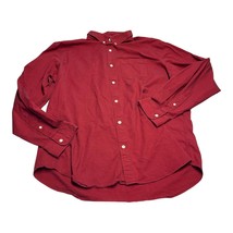 Old Navy Shirt Mens 2XL Red Cotton Stretch Slim Fit Long Sleeve Button-Down - £18.25 GBP