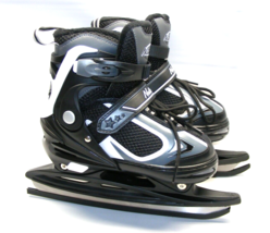 Nattork Adjustable Kids Size 1-4 Black Ice Skates Shoes Girls Boys Soft ... - £20.86 GBP