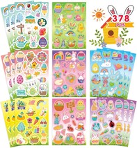 378 PCS Easter Stickers for Kids Spring Stickers Assorted Easter Egg Bunny Stick - £15.46 GBP
