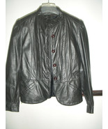 VTG Victorian Black Leather Puff sleeve Crop Lady Jacket Sz xs Goth whim... - $472.40 MXN