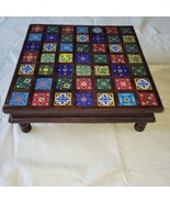 Vintage Monterey Style Table Top Table Riser with 49 Colored Tiles 18x18 - £74.15 GBP