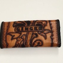 Ginger Brown Hand Tooled Western Leather Wallet Clutch Turn Lock Closure  Vtg - £16.54 GBP
