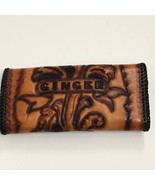 Ginger Brown Hand Tooled Western Leather Wallet Clutch Turn Lock Closure... - $399.90 MXN