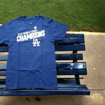 LA Dodgers Fanatics 2020 World Series Champions Blue Crewneck T-Shirt Mens Small - £16.56 GBP