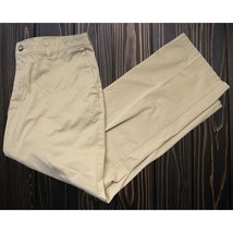 Lee Custom Fit Waistband Mens Khaki Pants Size 36x30 Slacks Tan - $15.89