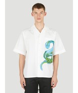 Marni Men&#39;s Piton Poplin Snake Print Bowling Shirt in White- EU 48 US Me... - $281.03