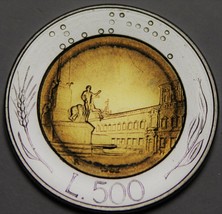 Italy 500 Lire, 1982 RARE Gem Unc~Bi-Metal~1st Year~Only 162,000 Minted~Free Shi - £5.24 GBP