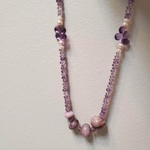 Vintage Purple Glass Bead Necklace, Retro Art Glass Jewelry, Purple Beads image 7